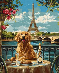 Malen nach Zahlen - Ein Retriever in Paris ©art_selena_ua