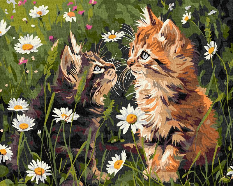 Malen nach Zahlen - Katzen in Blumen ©art_selena_ua