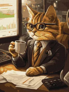 Malen nach Zahlen - Die Geschäftsmann-Katze ©art_selena_ua