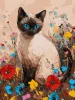 Painting by numbers - Kitty in flowers ©art.solomiia