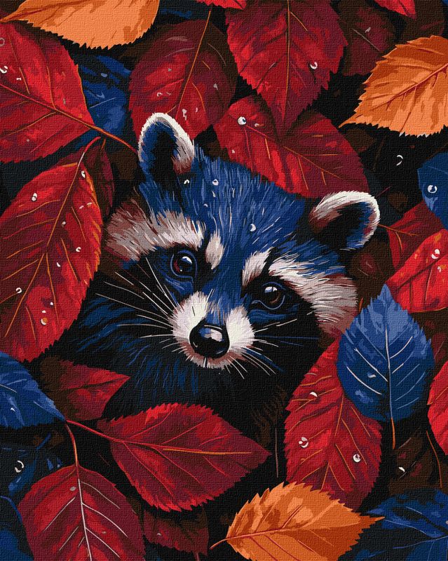 Painting by numbers - Autumn raccoon ©art_selena_ua
