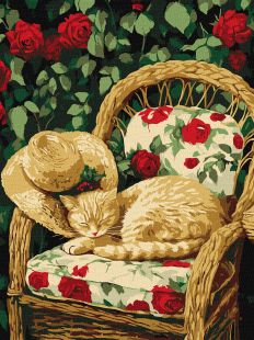 Malen nach Zahlen - Katze im Garten ©art_selena_ua