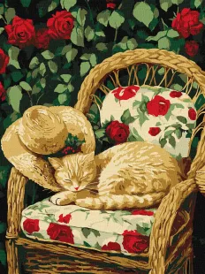Malen nach Zahlen - Katze im Garten ©art_selena_ua