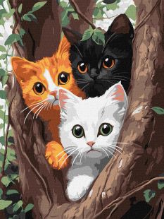 Malen nach Zahlen - Katzen auf dem Baum ©art_selena_ua