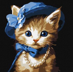 Malen nach Zahlen - Eine Katze mit Hut ©art_selena_ua