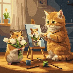 Malen nach Zahlen - Der Künstlerkater ©art_selena_ua