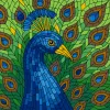 Malen nach Zahlen - Buntglasfenster. Pfau ©art_selena_ua