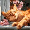 Malen nach Zahlen - Rote Katze auf der Fensterbank ©art_selena_ua