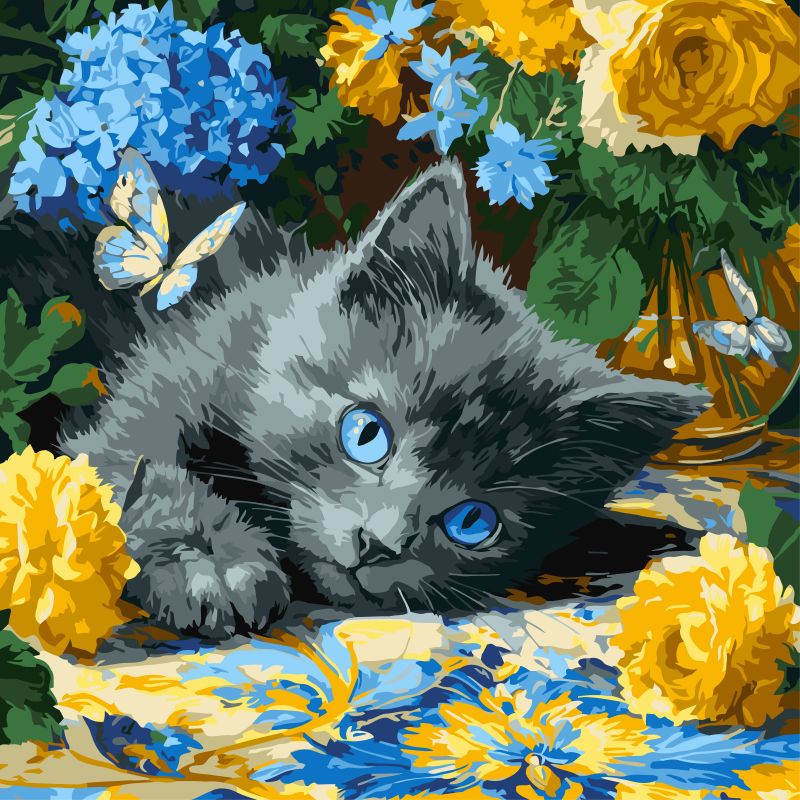 Painting by numbers - Blue-eyed mowing ©art_selena_ua