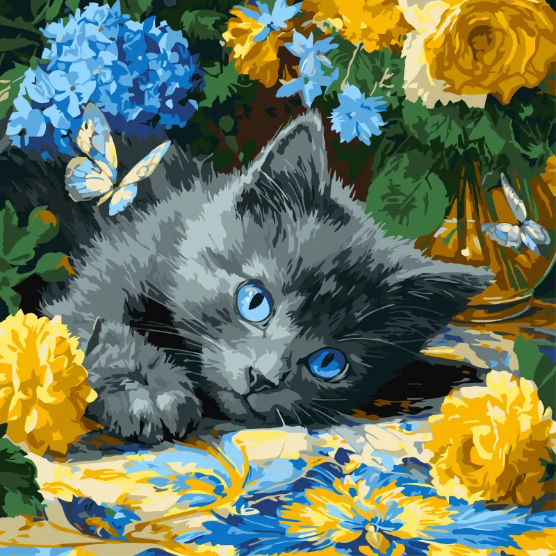 Painting by numbers - Blue-eyed mowing ©art_selena_ua