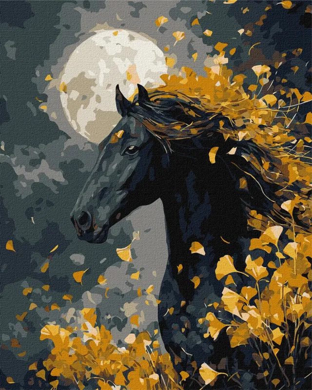 Malen nach Zahlen - Pferd und Wind mit metallischen Farben ©art_selena_ua