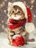 Malen nach Zahlen - Kätzchen und Weihnachtsdekoration ©art_selena_ua
