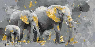 Malen nach Zahlen - Weisheit der Savanne mit metallischen Farben ©art_selena_ua