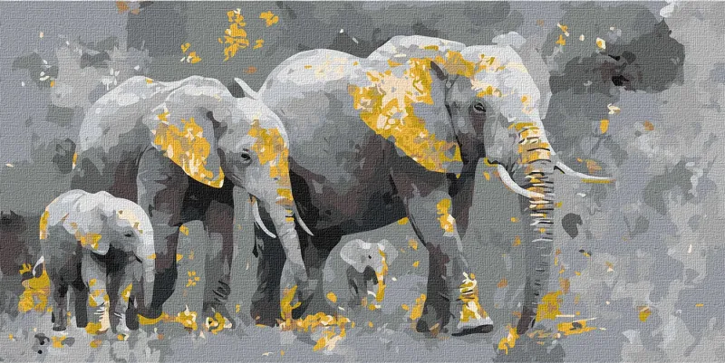 Malen nach Zahlen - Weisheit der Savanne mit metallischen Farben ©art_selena_ua