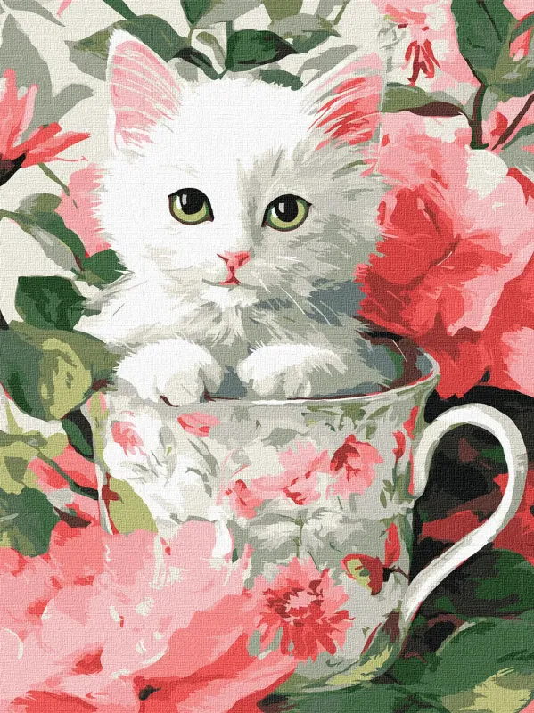 Malen nach Zahlen - Blumenkatze ©art_selena_ua
