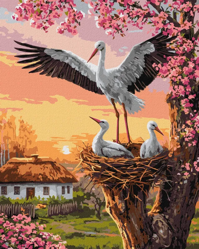 Malen nach Zahlen - Storchfamilie ©art_selena_ua