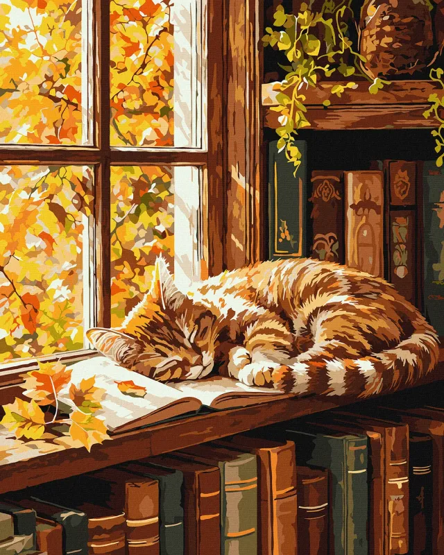 Painting by numbers - Cat and the Book ©art_selena_ua