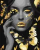 Malen nach Zahlen - Mädchen mit goldenen Schmetterlingen mit metallischen Farben Extra© art_selena_ua