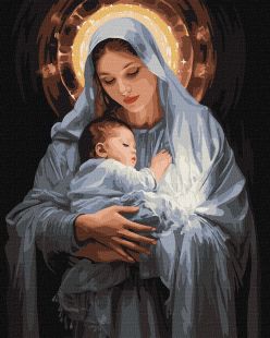 Malen nach Zahlen - Die Zärtlichkeit einer Mutter mit metallischen Farben ©art_selena_ua