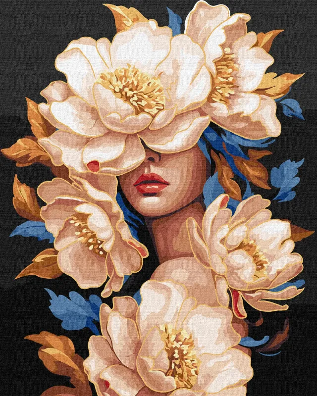 Painting by numbers - A floral beauty with metallic paints ©victoria_art___