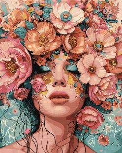 Malen nach Zahlen - Ein Mädchen mit Blumen ©victoria_art___
