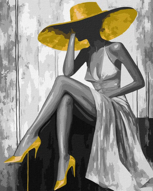 Painting by numbers - Golden lady with extra metallic paints ©art_selena_ua