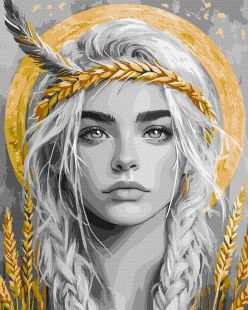 Malen nach Zahlen - Ähren im Haar mit extra Metallic-Farben ©art_selena_ua