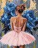 Malen nach Zahlen - Ballerina mit blauen Pfingstrosen mit metallischen Farben ©art_selena_ua