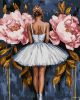 Malen nach Zahlen - Ballerina mit rosa Pfingstrosen mit extra Metallic-Farben ©art_selena_ua
