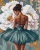 Malen nach Zahlen - Ballerina mit weißen Pfingstrosen mit metallischen Farben ©art_selena_ua