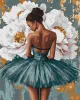 Malen nach Zahlen - Ballerina mit weißen Pfingstrosen mit metallischen Farben ©art_selena_ua