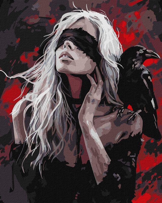 Painting by numbers - Girl and the Raven ©art_selena_ua