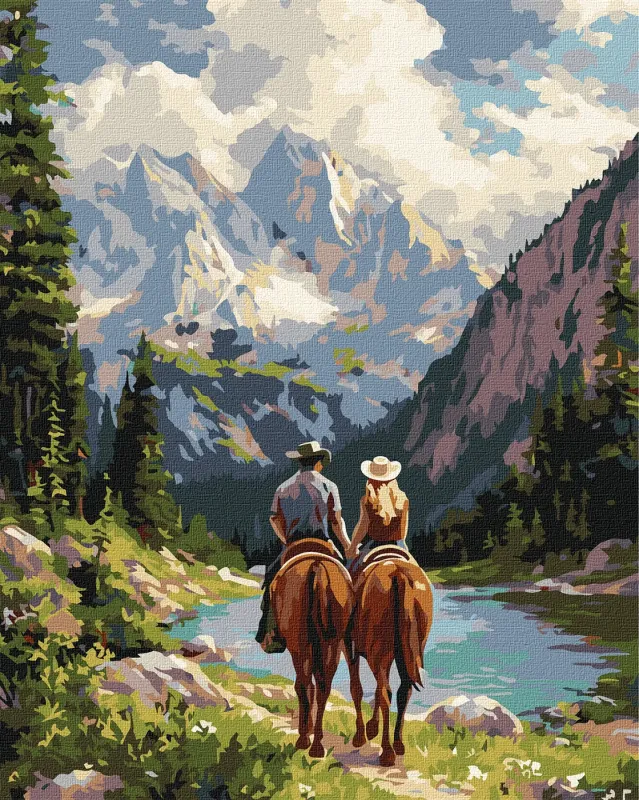 Painting by numbers - Couple of riders in the mountains ©art_selena_ua
