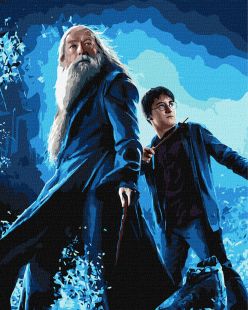 Malen nach Zahlen - Harry Potter: Harry und Dumbledore mit metallischen Farben ©Warner Bros.