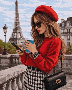 Malen nach Zahlen - Mädchen in Paris ©art_selena_ua