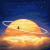 Malen nach Zahlen - Um Saturn mit Metallic-Farben
