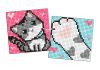 Diamond Painting auf einem Magnet - Grau flauschig, Satz mit 2 Bildern