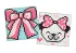 Diamond mosaic on a sticker - Bow tie, set of 2 pcs