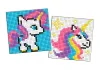 Diamond Painting auf einem Aufkleber - Einhorn, Satz mit 2 Bildern