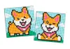 Diamond Painting auf einem Magnet - Verspielte Hunde, Satz mit 2 Bildern