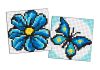 Diamond Painting auf einem Magnet - Blaue Farbe, Satz mit 2 Bildern