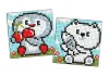 Diamond Painting auf einem Magnet - Pinguin und Bärenjunges, Satz mit 2 Bildern