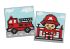 Diamond mosaic on a sticker - Professions. Firefighter, set of 2 pcs