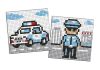 Diamond Painting auf einem Aufkleber - Berufe. Polizist, Satz mit 2 Bildern