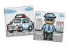 Diamond Painting auf einem Aufkleber - Berufe. Polizist, Satz mit 2 Bildern