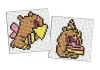 Diamond Painting auf einem Aufkleber - Capybara 1, Satz mit 2 Bildern