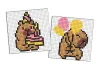 Diamond Painting auf einem Aufkleber - Capybara Unterhaltung, Satz mit 2 Bildern
