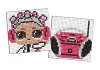 Diamond Painting auf einem Magnet - LOL und rosa Boombox, Satz mit 2 Bildern