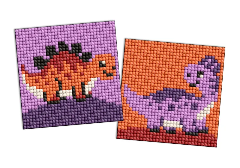 Diamond mosaic on a sticker - Jurassic period. Dinosaur 1, set of 2 pcs