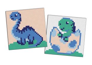 Diamond Painting auf einem Aufkleber - Jurassic period. Dinosaurier 2, Satz mit 2 Bildern